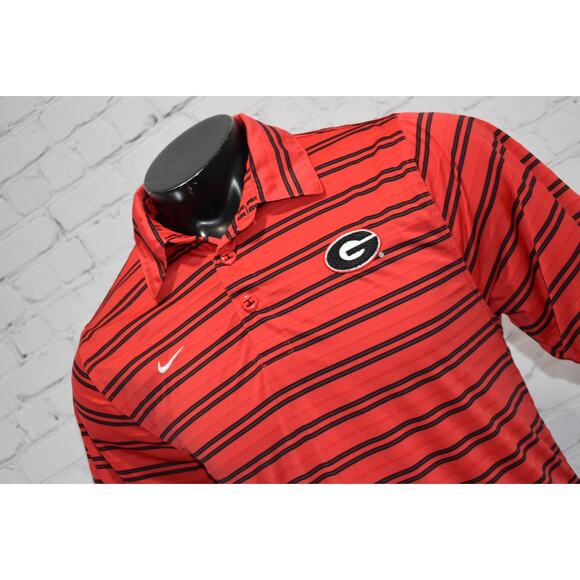 Nike UGA Golf Polo Shirt Mens Medium Dawgs University Georgia Bulldogs Dri-Fit - Picture 1 of 7
